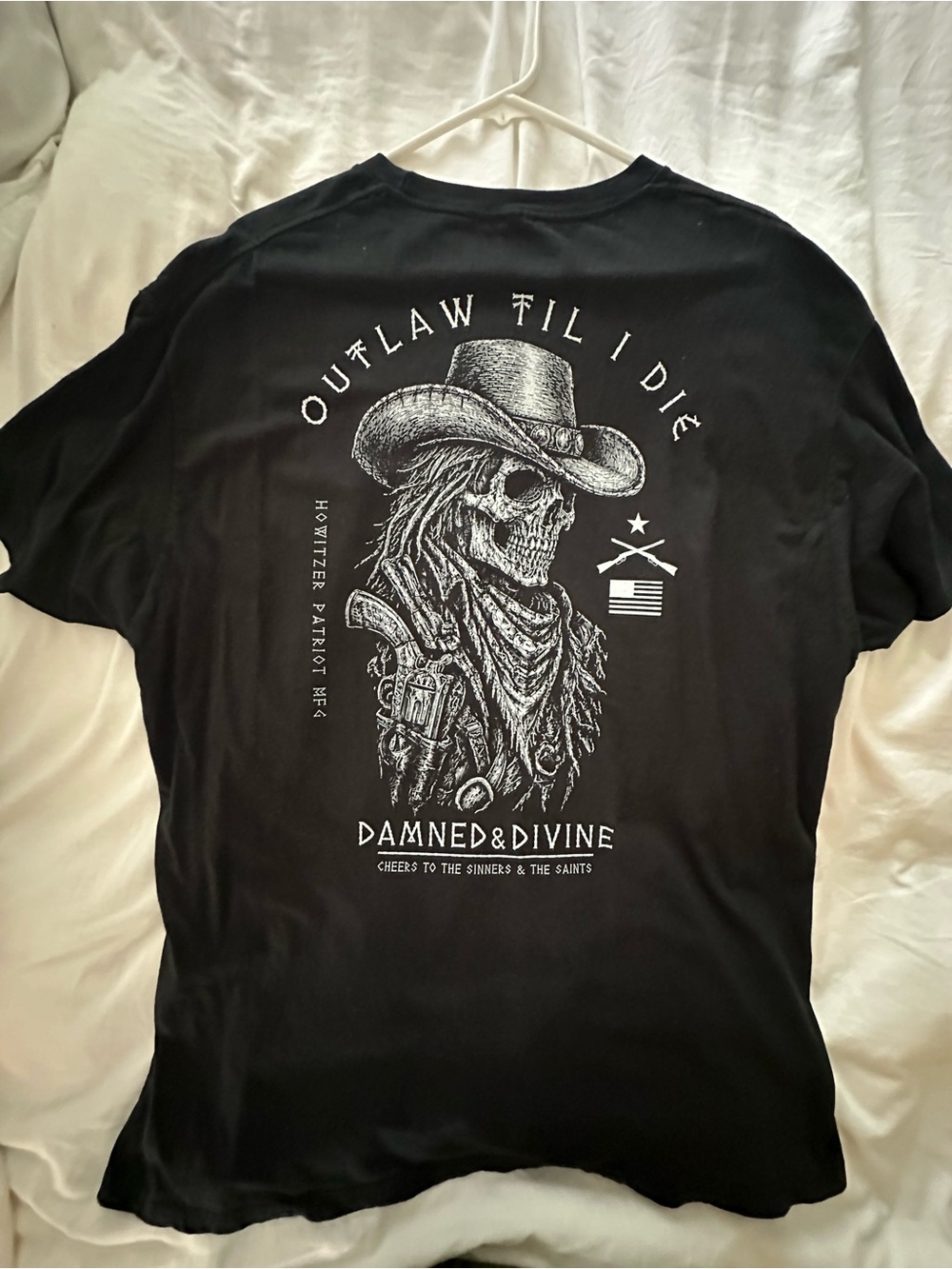 Howitzer Outlaw Til I Die Black Graphic Tee - - Picture 4 of 4